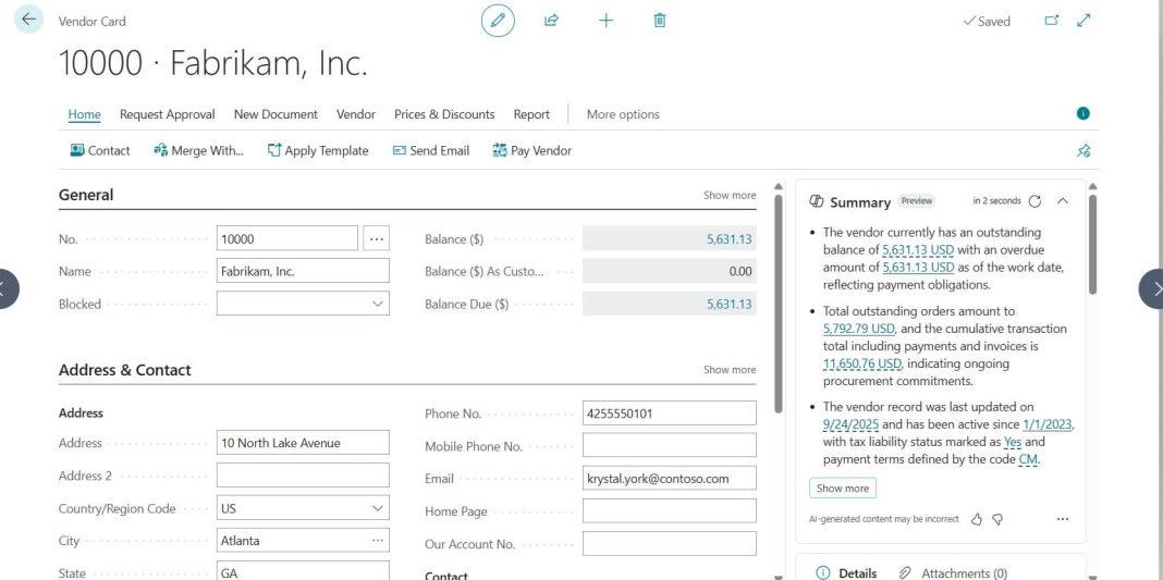 How Many Places Vendor Card Appears in NAV/ Business Central?