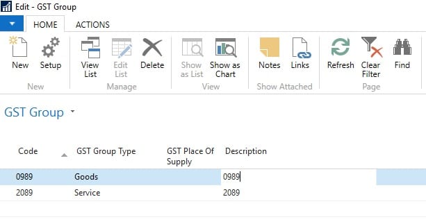 GST Group Setup in Dynamics NAV