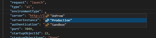 Environment Type settings on Visual Studio Code