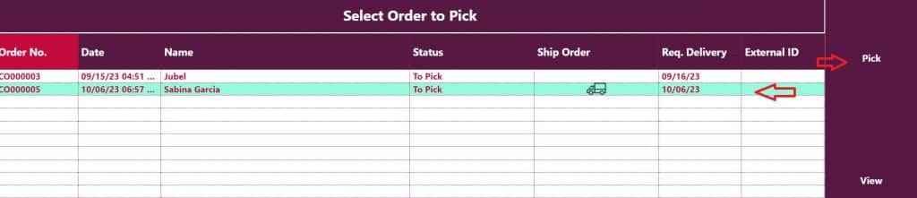 Customer Order Lines Selection and Picking