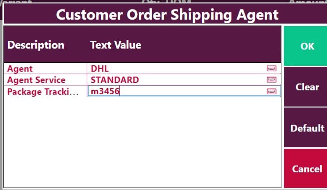 Customer Order Shipping Agent details