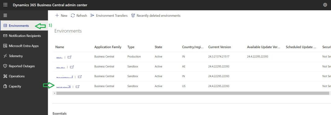 How to open BC Admin Center in Dynamics 365 Business Central