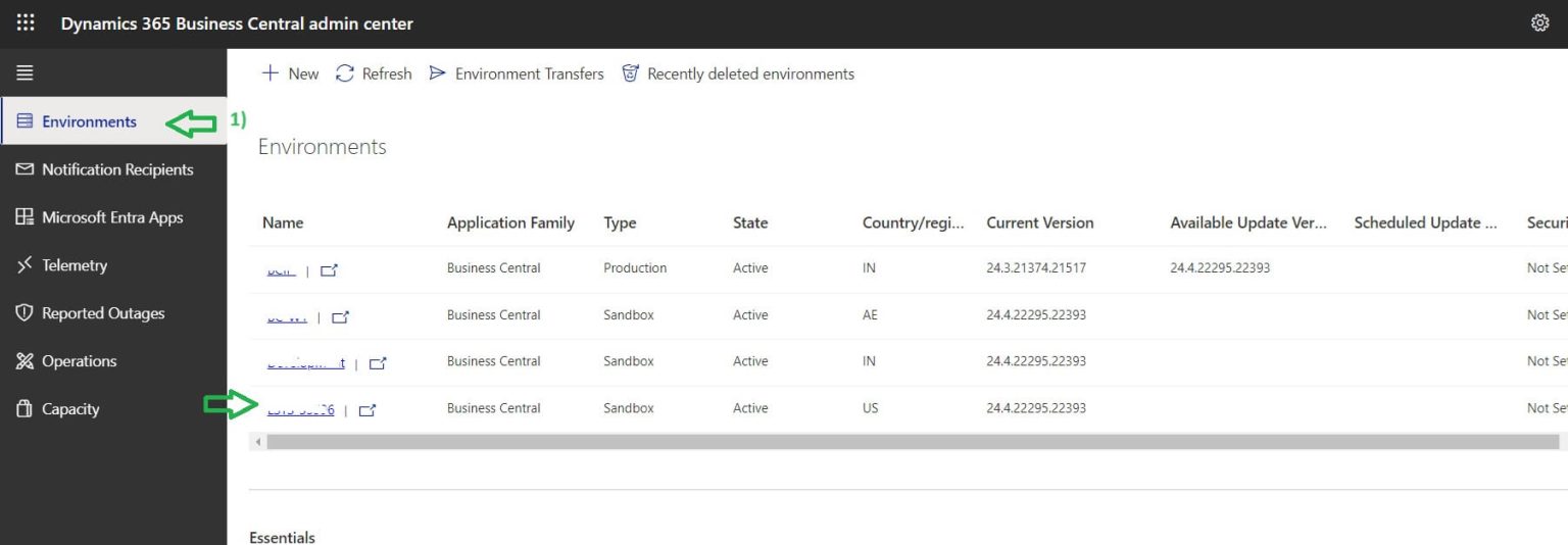 How to open BC Admin Center in Dynamics 365 Business Central