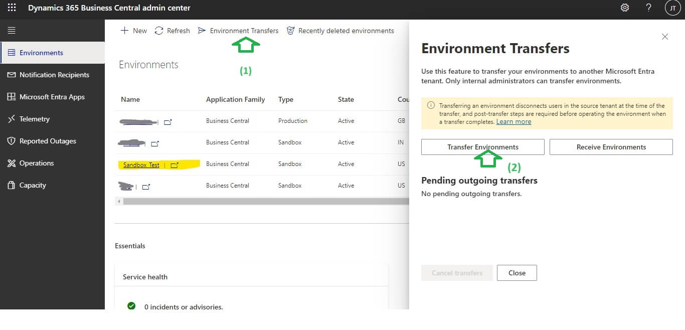 Business Central Cloud (SaaS) Environment Transfer Simple Steps