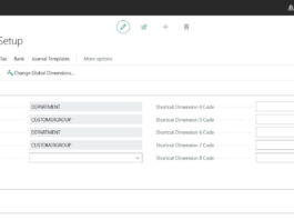Global and Shortcut Dimensions in Business Central