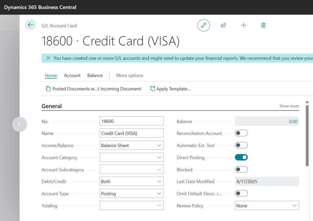 Business Central Chart of Accounts Setup – Step by Step Guide