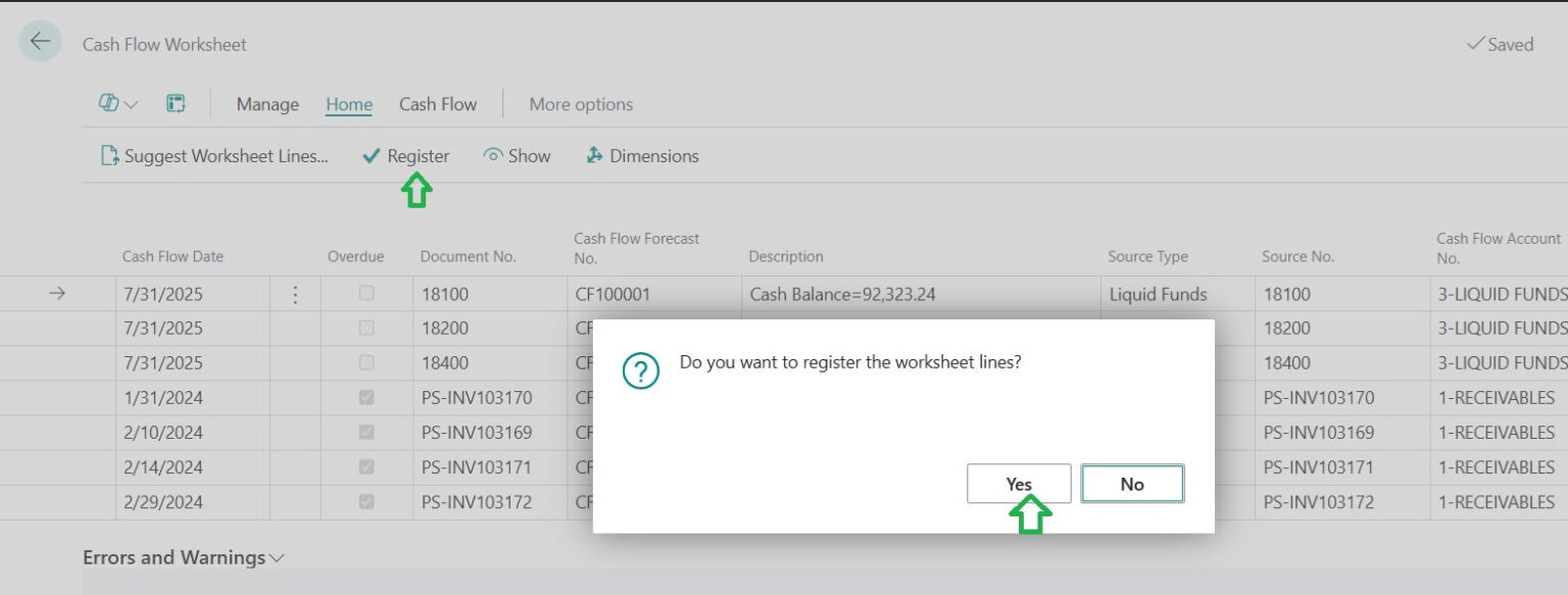 Cash Flow Forecasting in Business Central