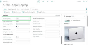 Item Reordering Policies in BC - Fixed, Lot for Lot, Max Qty