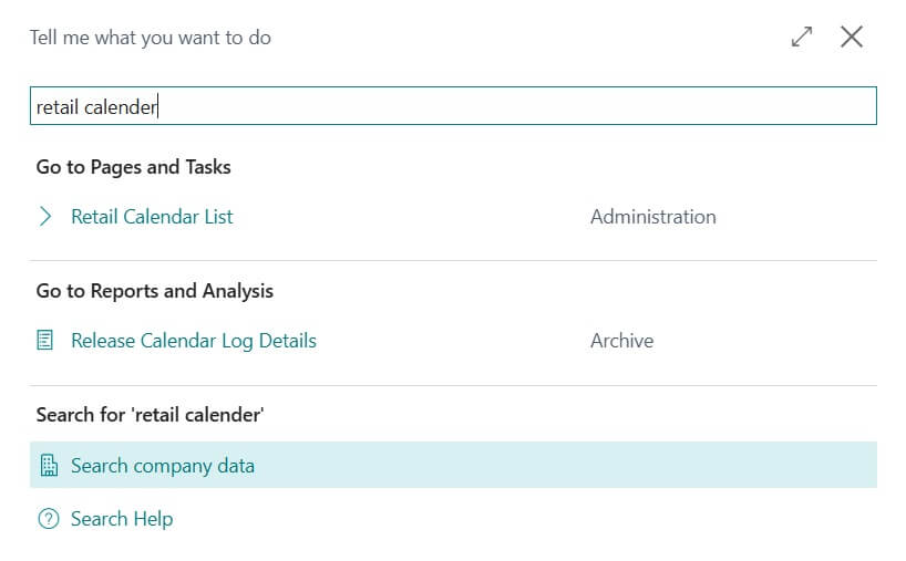 Retail Calender tell me in LS Central
