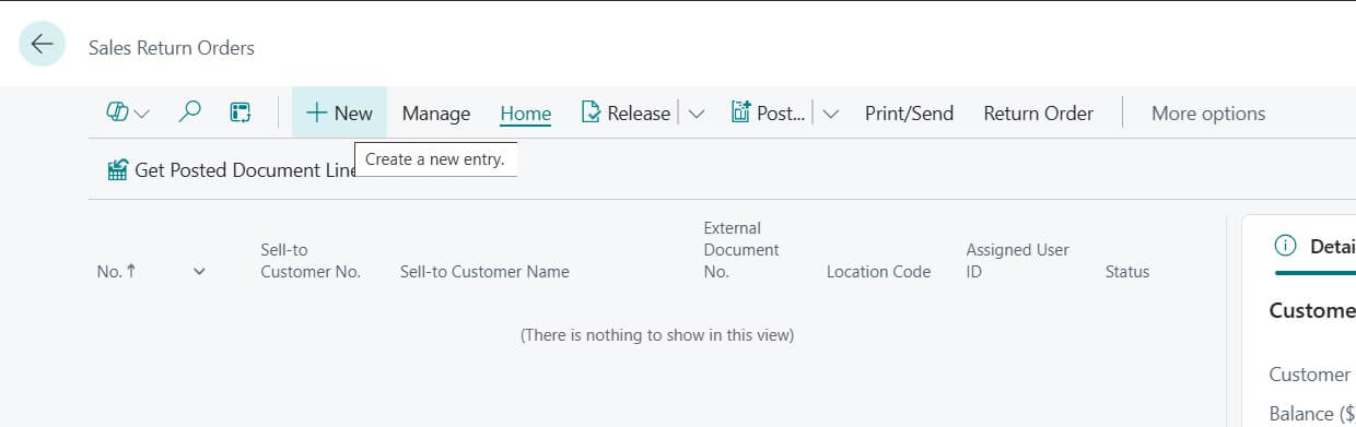 How to Post a Sales Return Order in Business Central