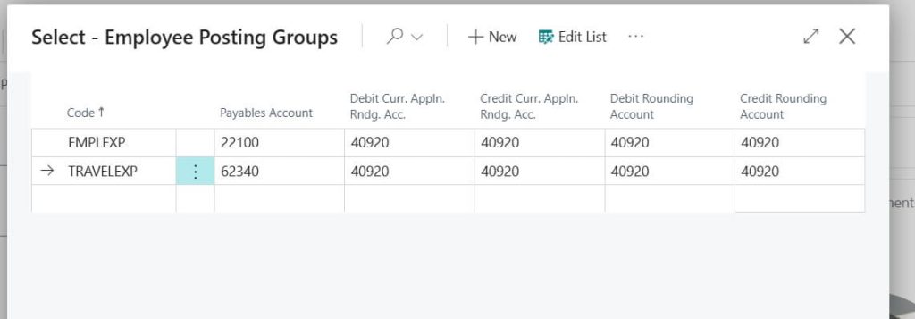 Employee Posting groups