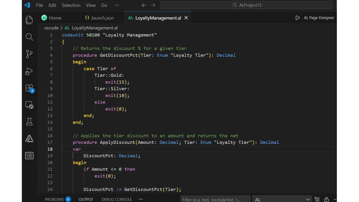 learn-al-programming-language-business-central Learn AL programming language for Business Central tutorial